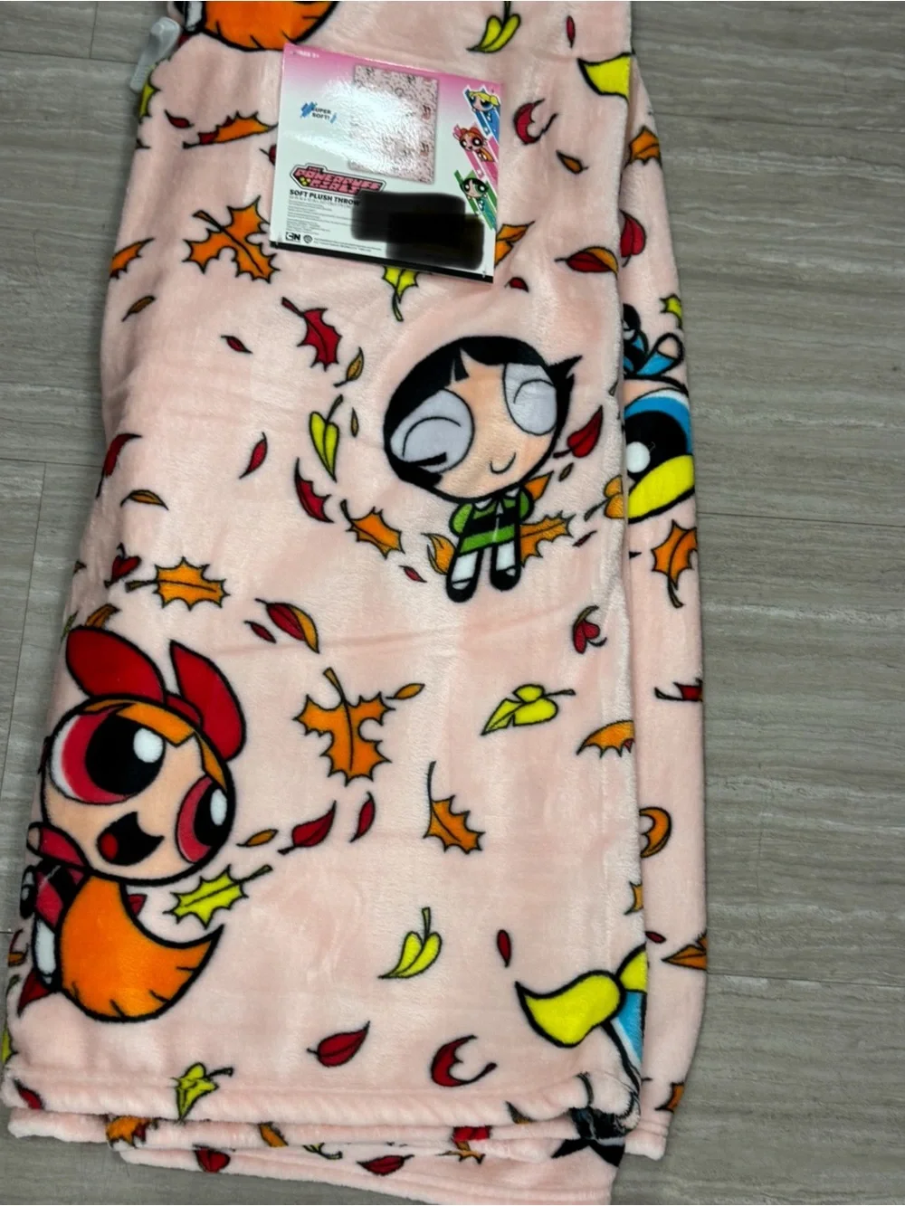 Official Powerpuff Girls Pink Fleece Throw Blanket - Cozy Cartoon Design